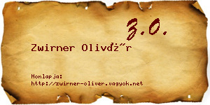 Zwirner Olivér névjegykártya